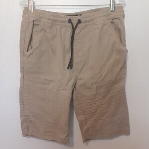 Akademiks Shorts Mens S Beige Elastic Waist Drawstring Skater Grunge